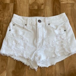 American Eagle White Super Stretch Jean Shorts